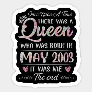 Girls 17th Birthday Queen May 2003 17 Years Old Sticker
